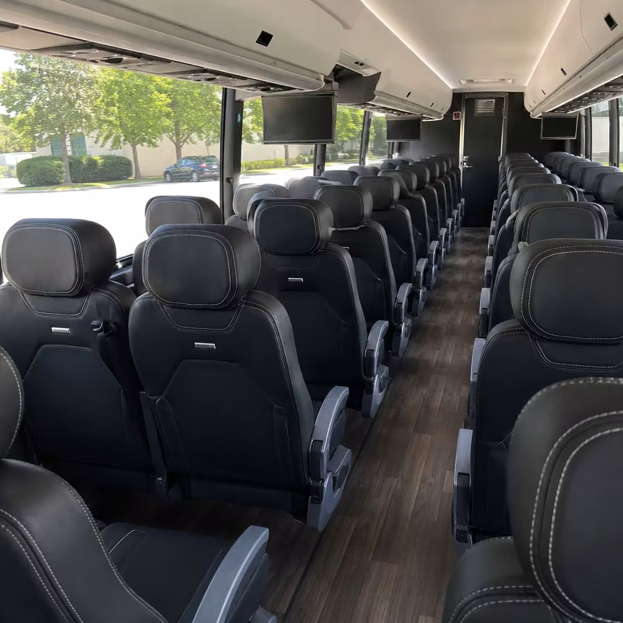 brownsville charter bus rental interior